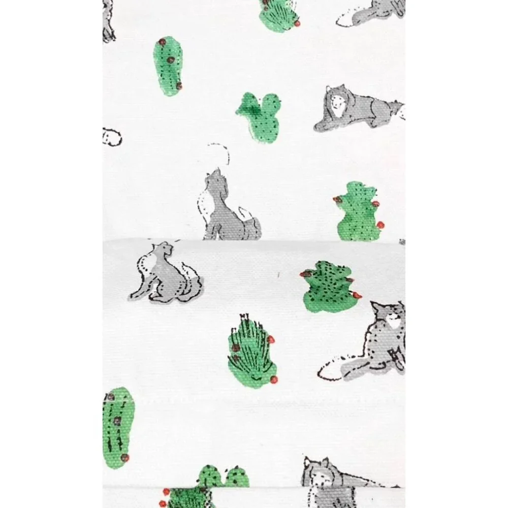 NWT Roller Rabbit Kids Awoo Kobe Cotton Backpack Animal White Mint $50 [jb]